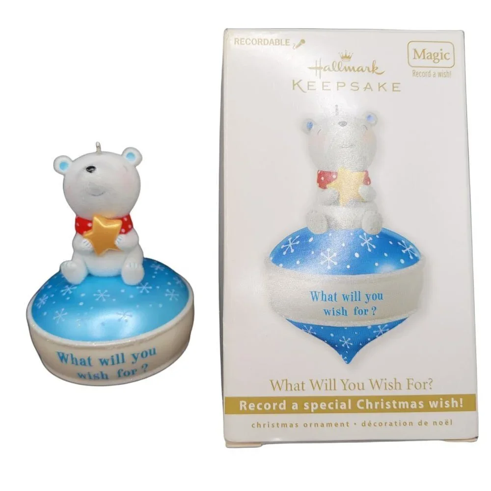 Hallmark Keepsake Recordable Ornament What Will You Wish For Polar Bear 2010